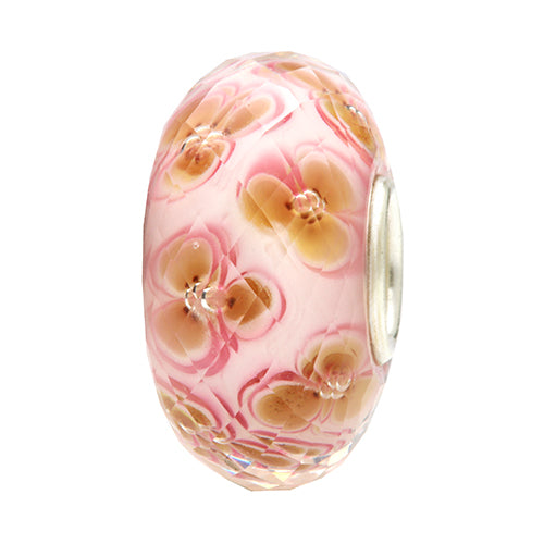Ogerbeads Maple Pink Clover Fragments pink; beige glass Bead by The Alternative Bead. Your official Ogerbeads Retailer from Germany