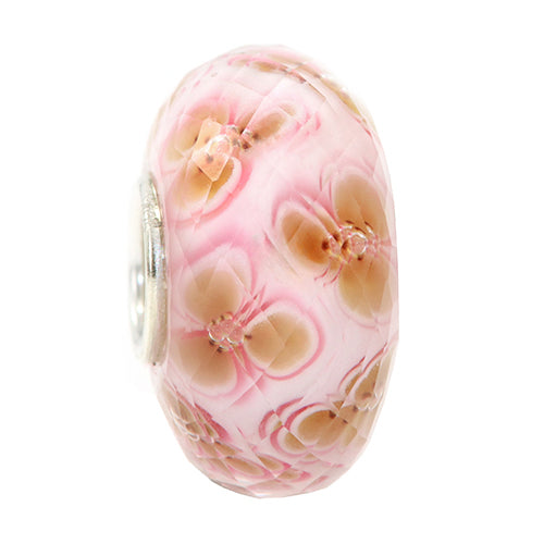 Ogerbeads Maple Pink Clover Fragments pink; beige glass Bead by The Alternative Bead. Your official Ogerbeads Retailer from Germany