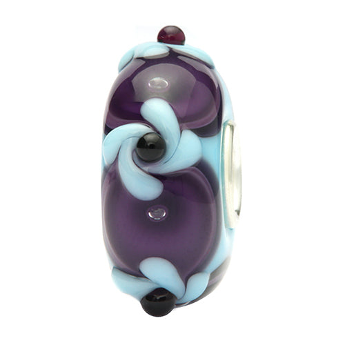 Ogerbeads Lavender Blue Flower Twister purple; blue glass Bead by The Alternative Bead. Your official Ogerbeads Retailer from Germany