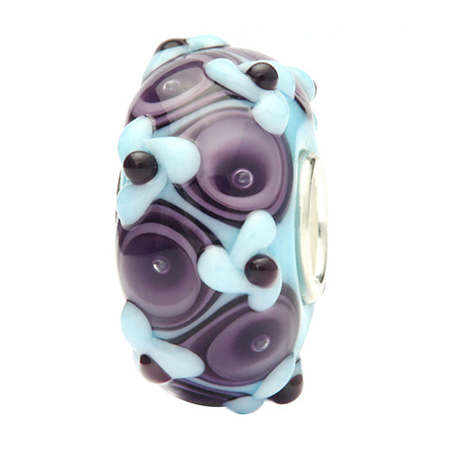 Ogerbeads Lavender Blue Flower Field purple; blue glass Bead by The Alternative Bead. Your official Ogerbeads Retailer from Germany