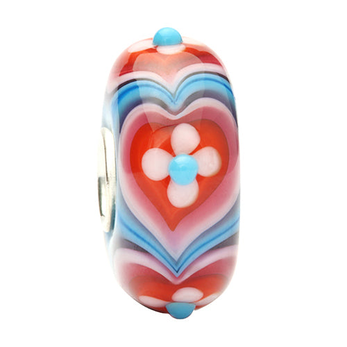 Ogerbeads Cherry Blossom Flower Hearts red; blue glass Bead by The Alternative Bead. Your official Ogerbeads Retailer from Germany