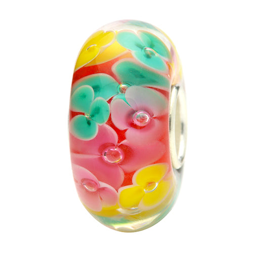 Ogerbeads Spring Blossom Flowers red; green; yellow; floral glass Bead by The Alternative Bead. Your official Ogerbeads Retailer from Germany