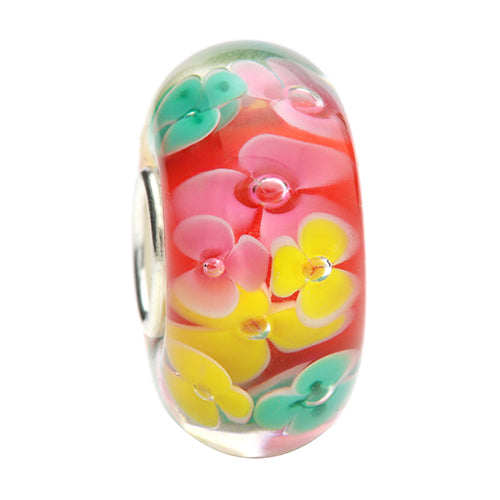 Ogerbeads Spring Blossom Flowers red; green; yellow; floral glass Bead by The Alternative Bead. Your official Ogerbeads Retailer from Germany