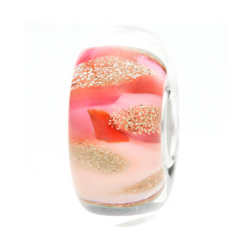 Ogerbeads Sweetheart GoldRush red; gold; pink glass Bead by The Alternative Bead. Your official Ogerbeads Retailer from Germany