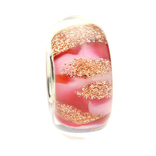 Ogerbeads Sweetheart GoldRush red; gold; pink glass Bead by The Alternative Bead. Your official Ogerbeads Retailer from Germany