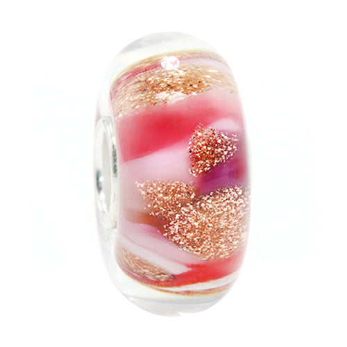Ogerbeads Sweetheart GoldRush red; gold; pink glass Bead by The Alternative Bead. Your official Ogerbeads Retailer from Germany