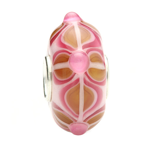 Ogerbeads Maple Pink Fire Flowers pink; beige glass Bead by The Alternative Bead. Your official Ogerbeads Retailer from Germany