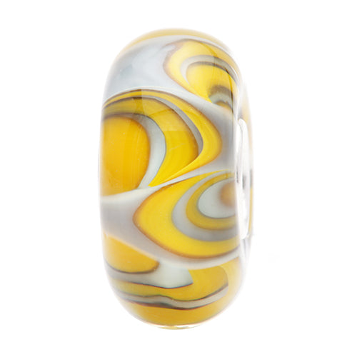 Ogerbeads Buttercup Vortessa yellow; white glass Bead by The Alternative Bead. Your official Ogerbeads Retailer from Germany