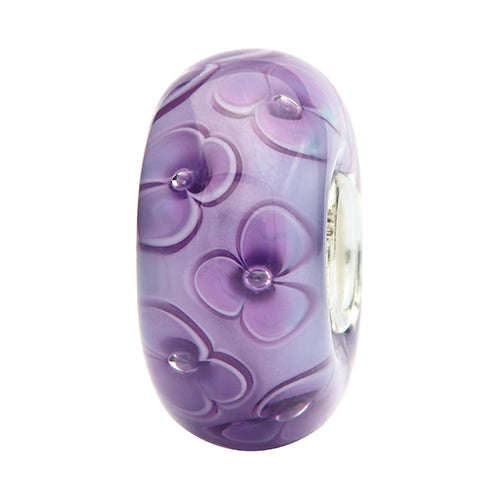 Ogerbeads Violetta Blue Clover blue; purple glass Bead by The Alternative Bead. Your official Ogerbeads Retailer from Germany