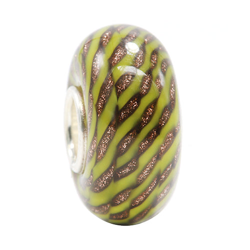 Ogerbeads Ochre Sparkle Weave green; black; gold glass Bead by The Alternative Bead. Your official Ogerbeads Retailer from Germany
