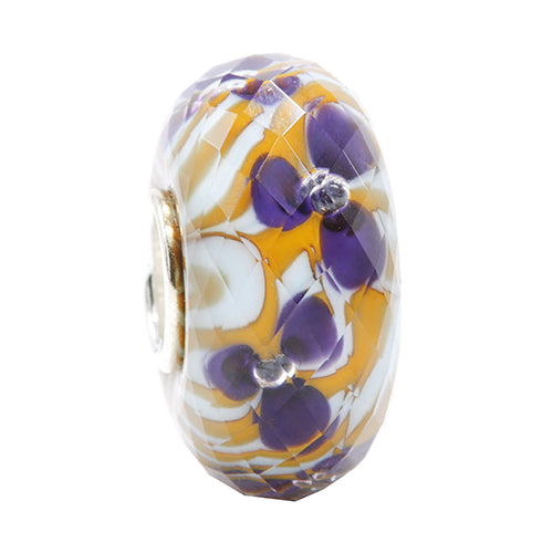 Ogerbeads Ochre Pansy Petals orange; white; purple glass Bead by The Alternative Bead. Your official Ogerbeads Retailer from Germany