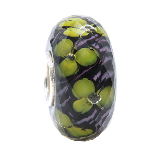 Ogerbeads Uranium Pansy Petals purple; yellow glass Bead by The Alternative Bead. Your official Ogerbeads Retailer from Germany