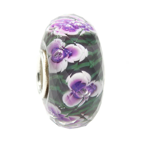 Ogerbeads Purplelicious Pansy Petals green; purple glass Bead by The Alternative Bead. Your official Ogerbeads Retailer from Germany