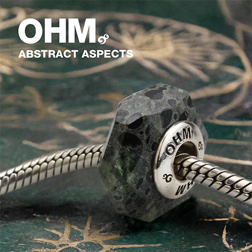 OHM Beads Abstract Aspects black; green natural-stone Bead by The Alternative Bead. Your official OHM Beads Retailer from Germany