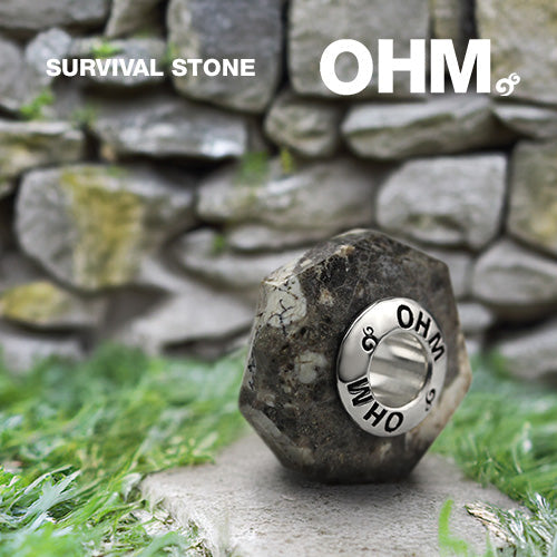 OHM Beads Survival Stone (ORK047 )  sterling-silver Bead The Alternative Bead
