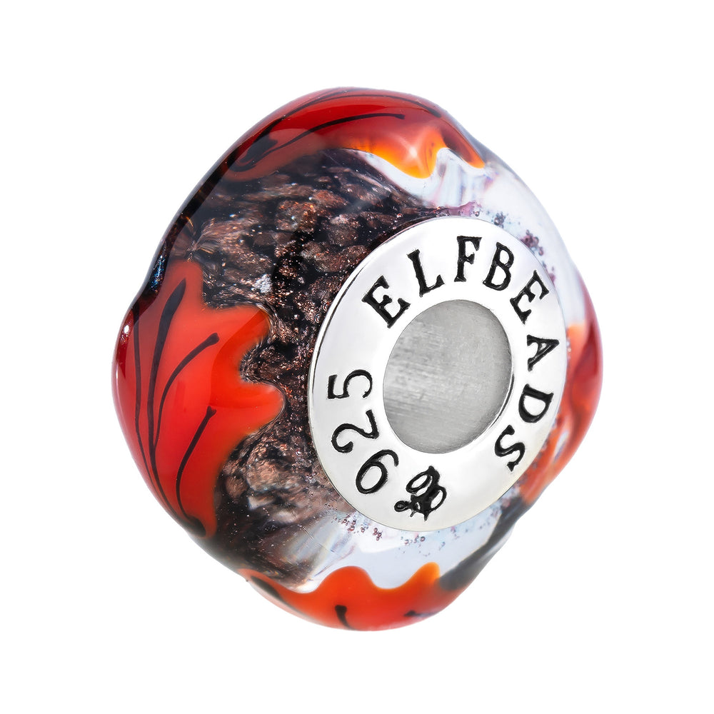 Elfbeads Oak Leaves Midnight Shimmer (G230922) glass Bead - The Alternative Bead official German Retailer. Buy 4 get 5 - free DHL Shipping for all orders above 150 ?
