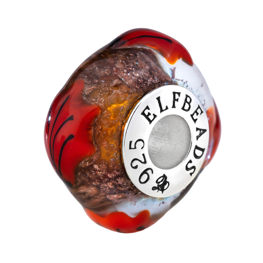 Elfbeads Oak Leaves Sunset Golddust (G230923) glass Charm - The Alternative Bead official German Retailer. Buy 4 get 5 - free DHL Shipping for all orders above 150€