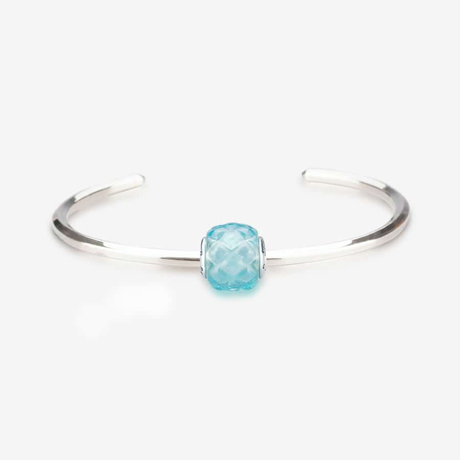 Praan Ocean Blue Studded Pin Pyramid Crystalline Charm blue glass Bead by The Alternative Bead. Your official Praan Retailer from Germany