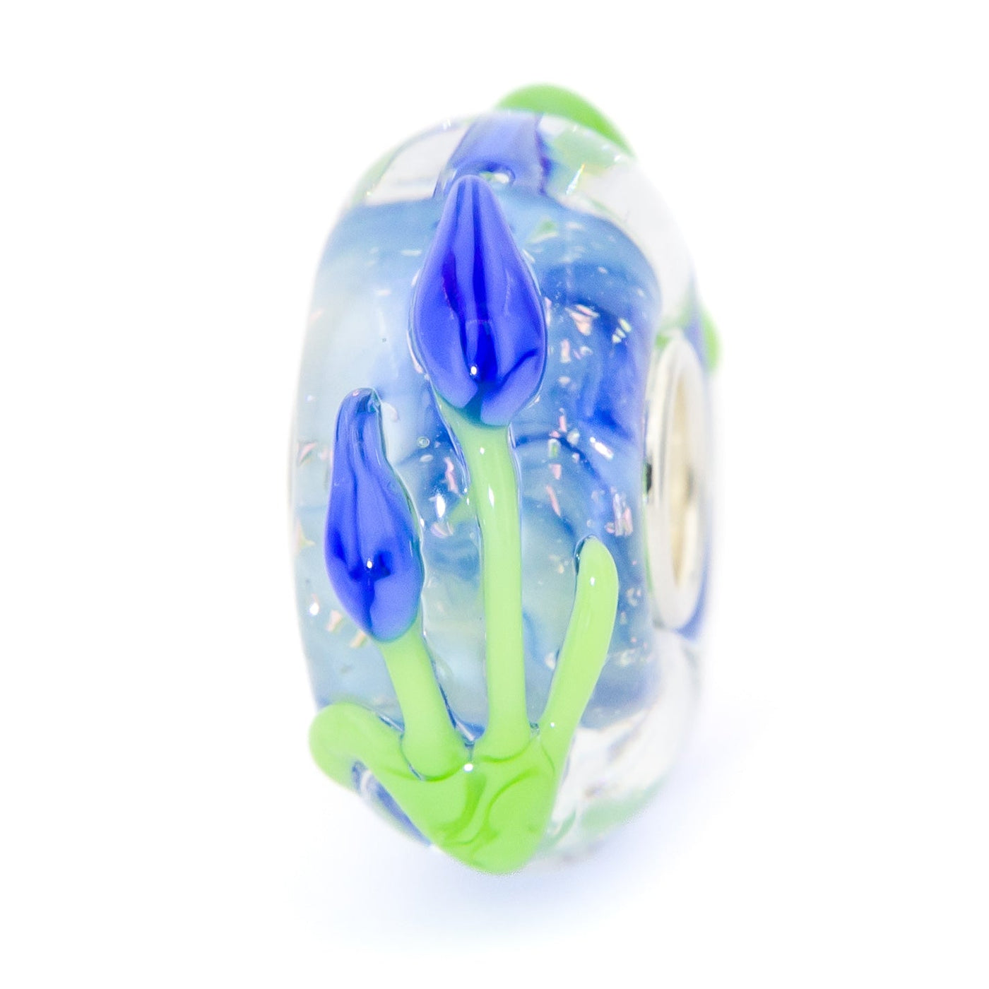 Elfbeads Ocean Blue Fantasy Tulips (G220425) glass Charm - The Alternative Bead official German Retailer. Buy 4 get 5 - free DHL Shipping for all orders above 150€