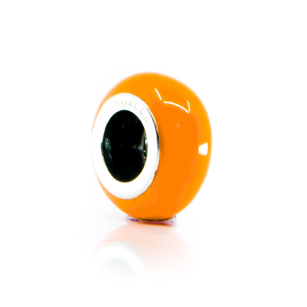 Aurora Charm Orange Universal Enamel Stopper orange sterling-silver; enamel Stopper by The Alternative Bead. Your official Aurora Charm Retailer from Germany
