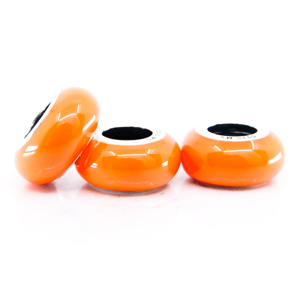 Aurora Charm Orange Universal Enamel Stopper orange sterling-silver; enamel Stopper by The Alternative Bead. Your official Aurora Charm Retailer from Germany