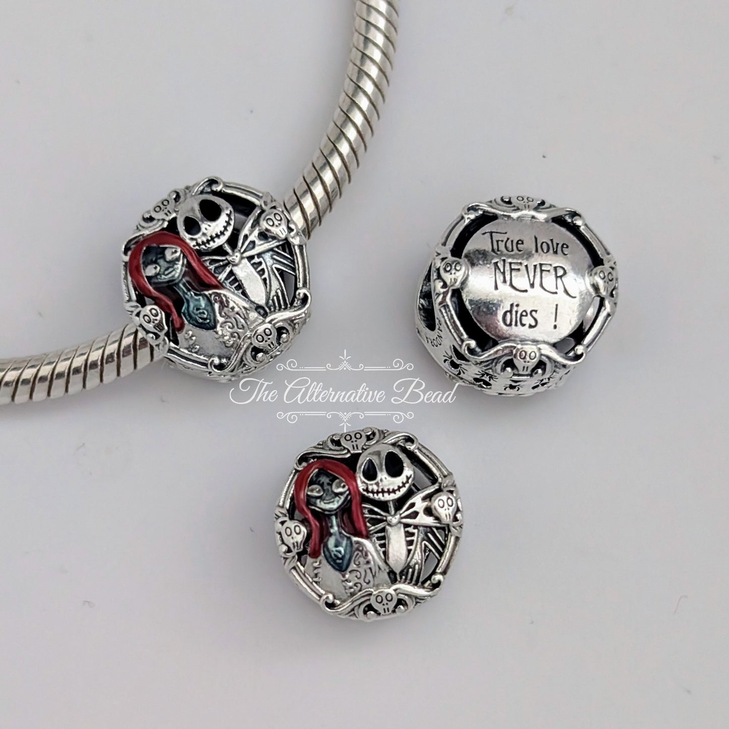 Disney x Pandora Jack & Sally True Love Never Dies silver; red; black sterling-silver; enamel Bead by The Alternative Bead. Your official Disney x Pandora Retailer from Germany