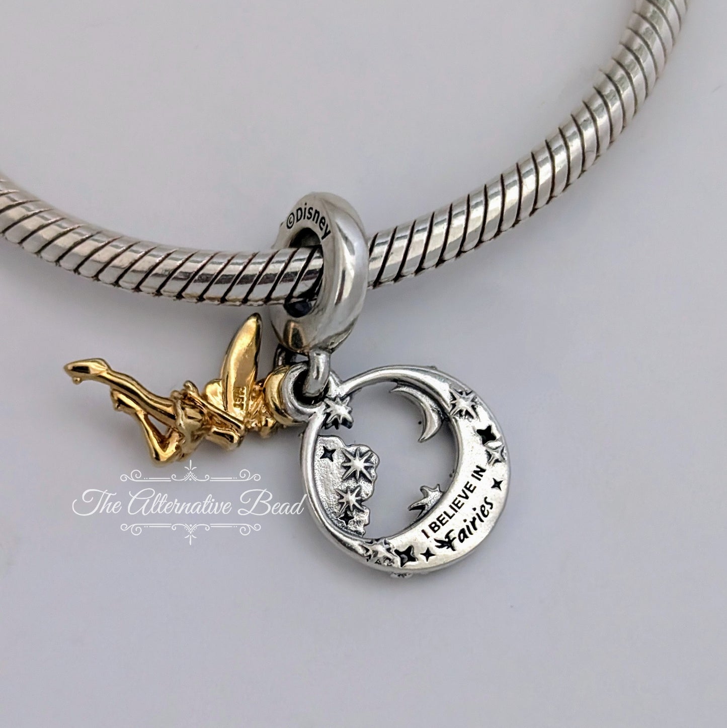 Disney x Pandora Tinker Bell Bicolor Dangle silver sterling-silver Dangle by The Alternative Bead. Your official Disney x Pandora Retailer from Germany