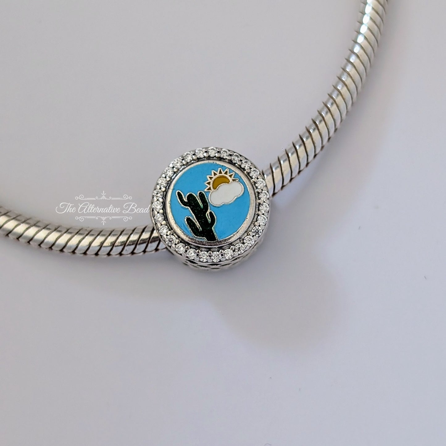 Pandora Cactus Engravable yellow; blue; white; green sterling-silver; enamel Bead by The Alternative Bead. Your official Pandora Retailer from Germany