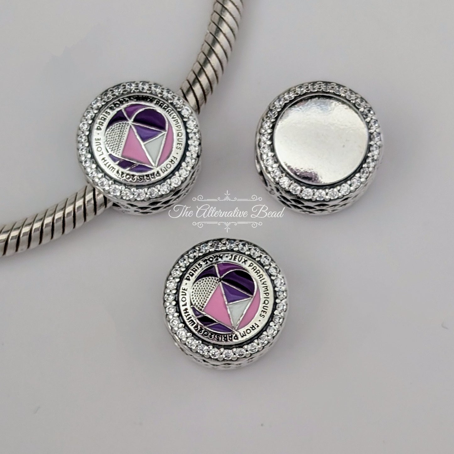 Pandora Paris Olympics 2024 Engravable silver; purple; pink sterling-silver Bead by The Alternative Bead. Your official Pandora Retailer from Germany
