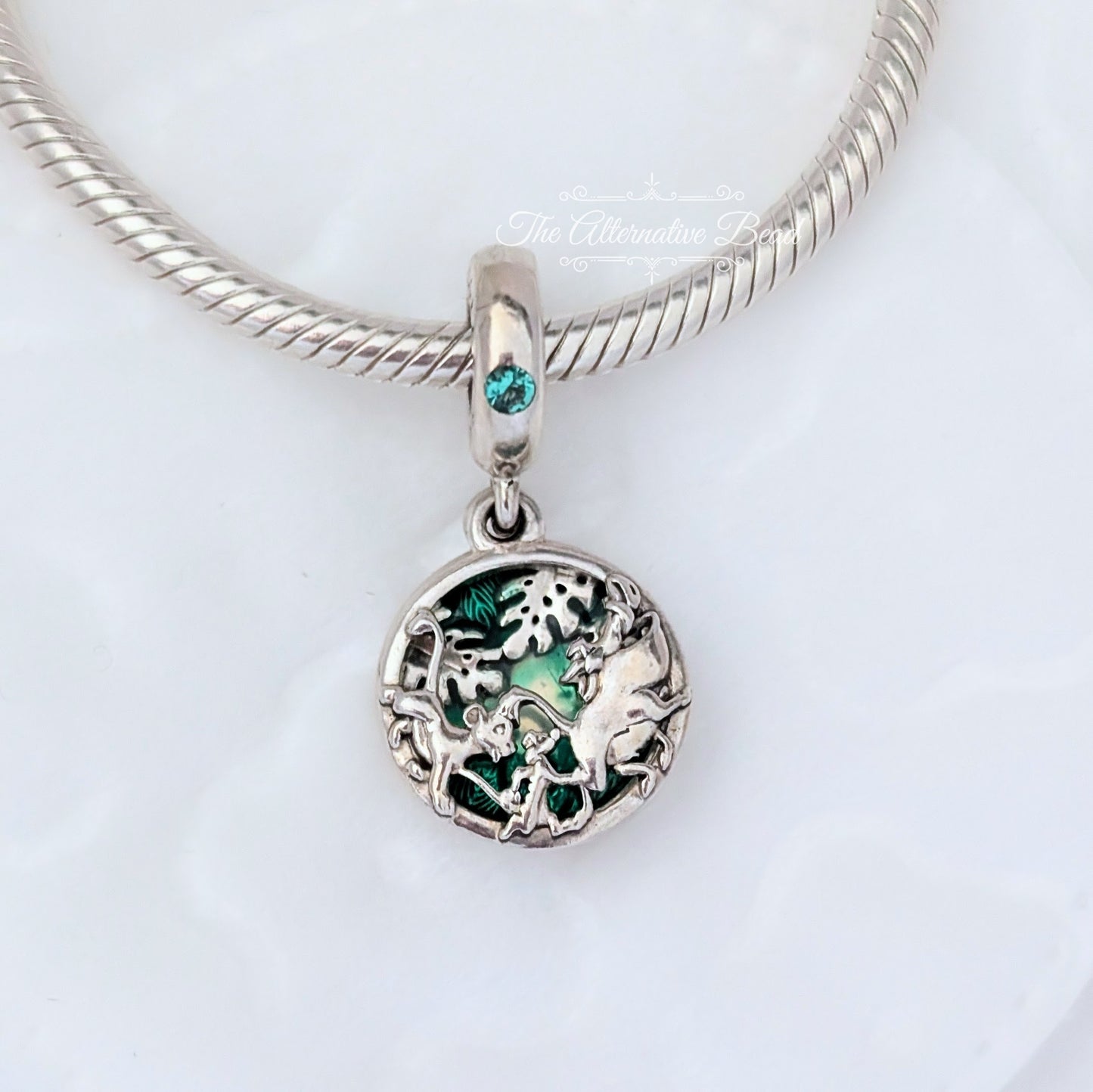 Disney x Pandora Simba, Timon and Pumbaa Dangle green sterling-silver; enamel Dangle by The Alternative Bead. Your official Disney x Pandora Retailer from Germany