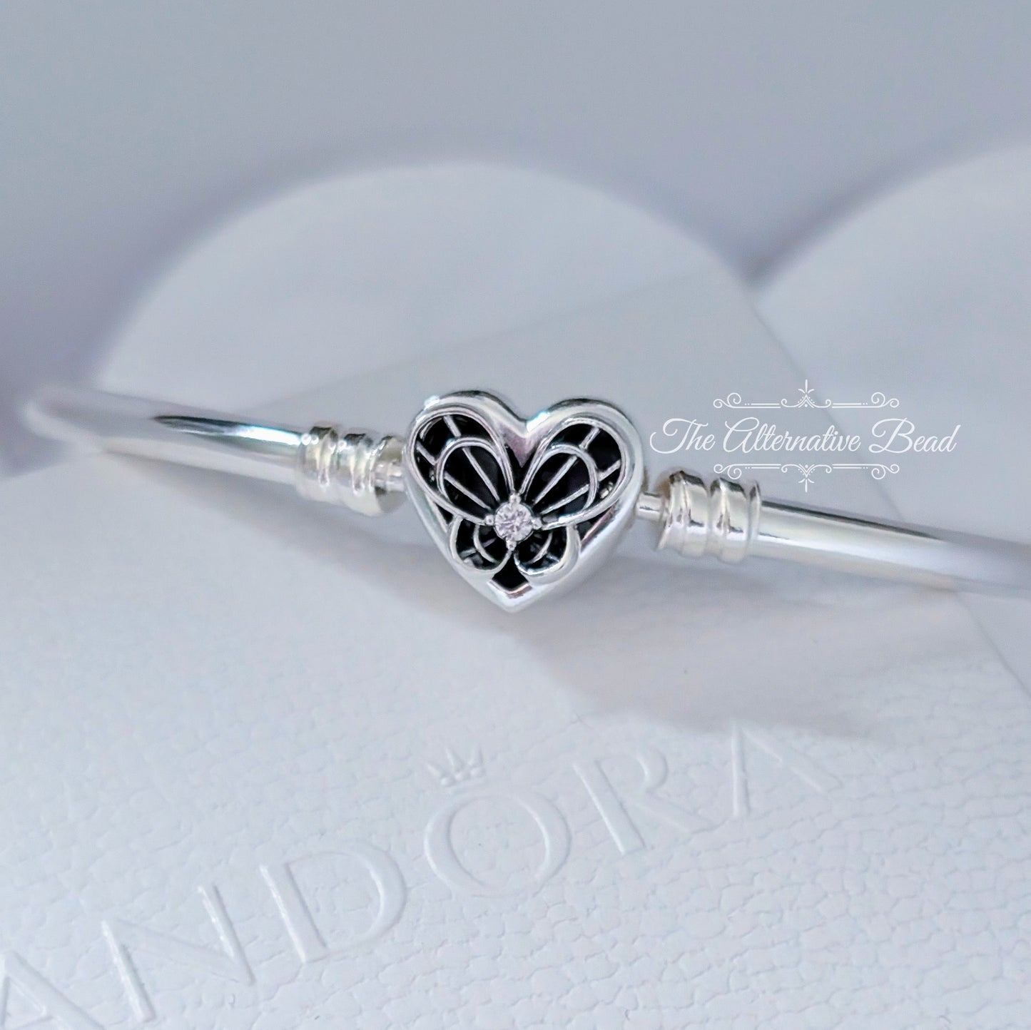 Pandora Moments Heart & Butterfly Bangle (Silver) silver sterling-silver Bangle by The Alternative Bead. Your official Pandora Retailer from Germany
