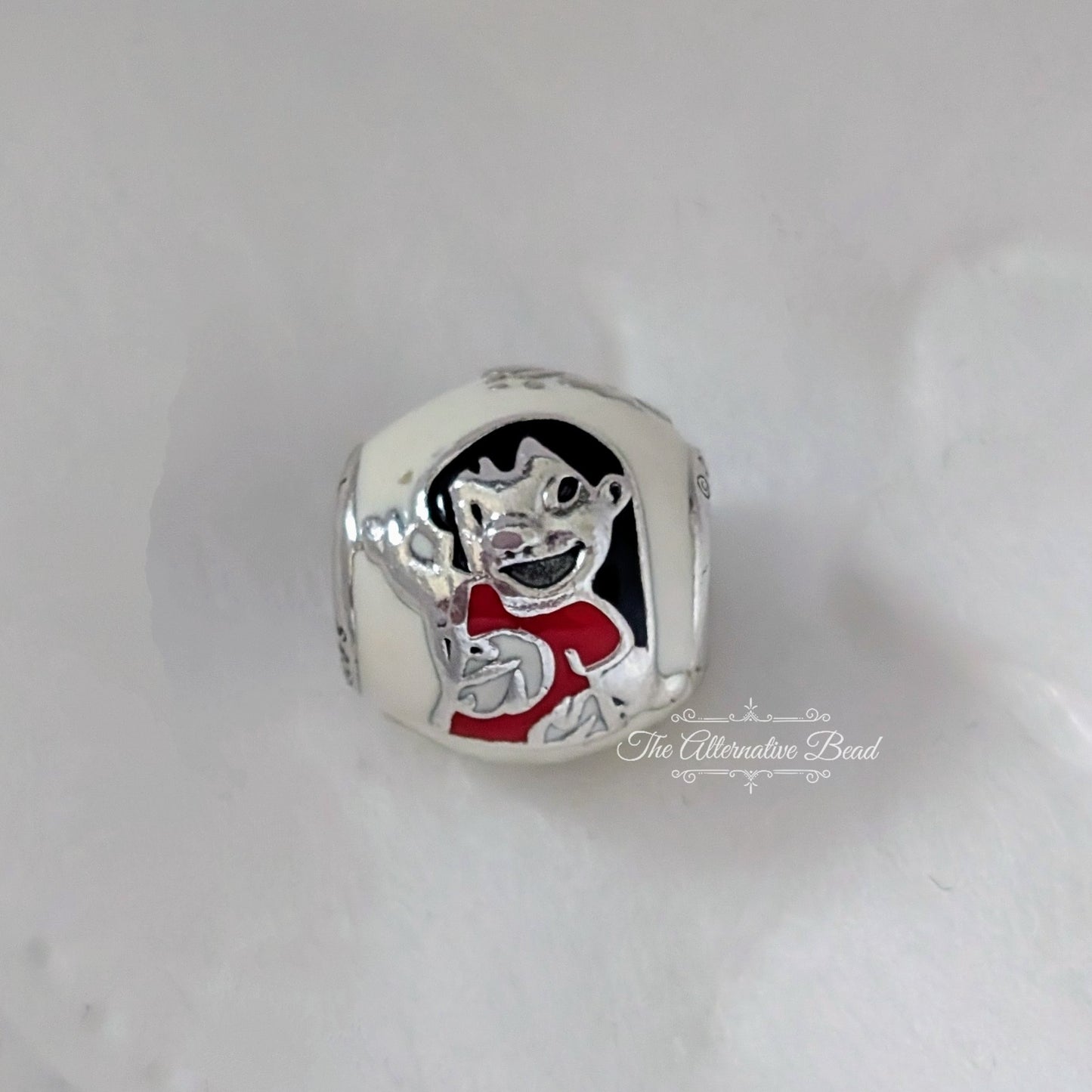 Disney x Pandora Lilo & Stitch Charm with White Enamel white; blue; red; black; purple enamel; sterling-silver Bead by The Alternative Bead. Your official Disney x Pandora Retailer from Germany