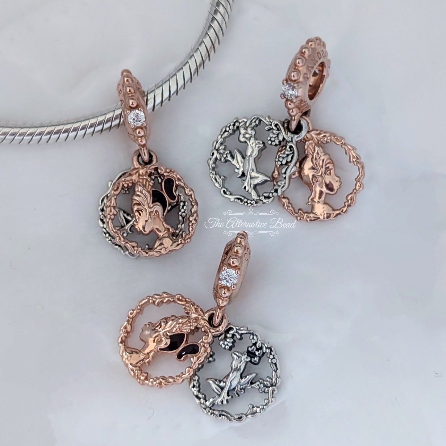 Disney x Pandora Princess Tiana Bicolor Dangle rose-gold; silver sterling-silver; rose-gold Dangle by The Alternative Bead. Your official Disney x Pandora Retailer from Germany
