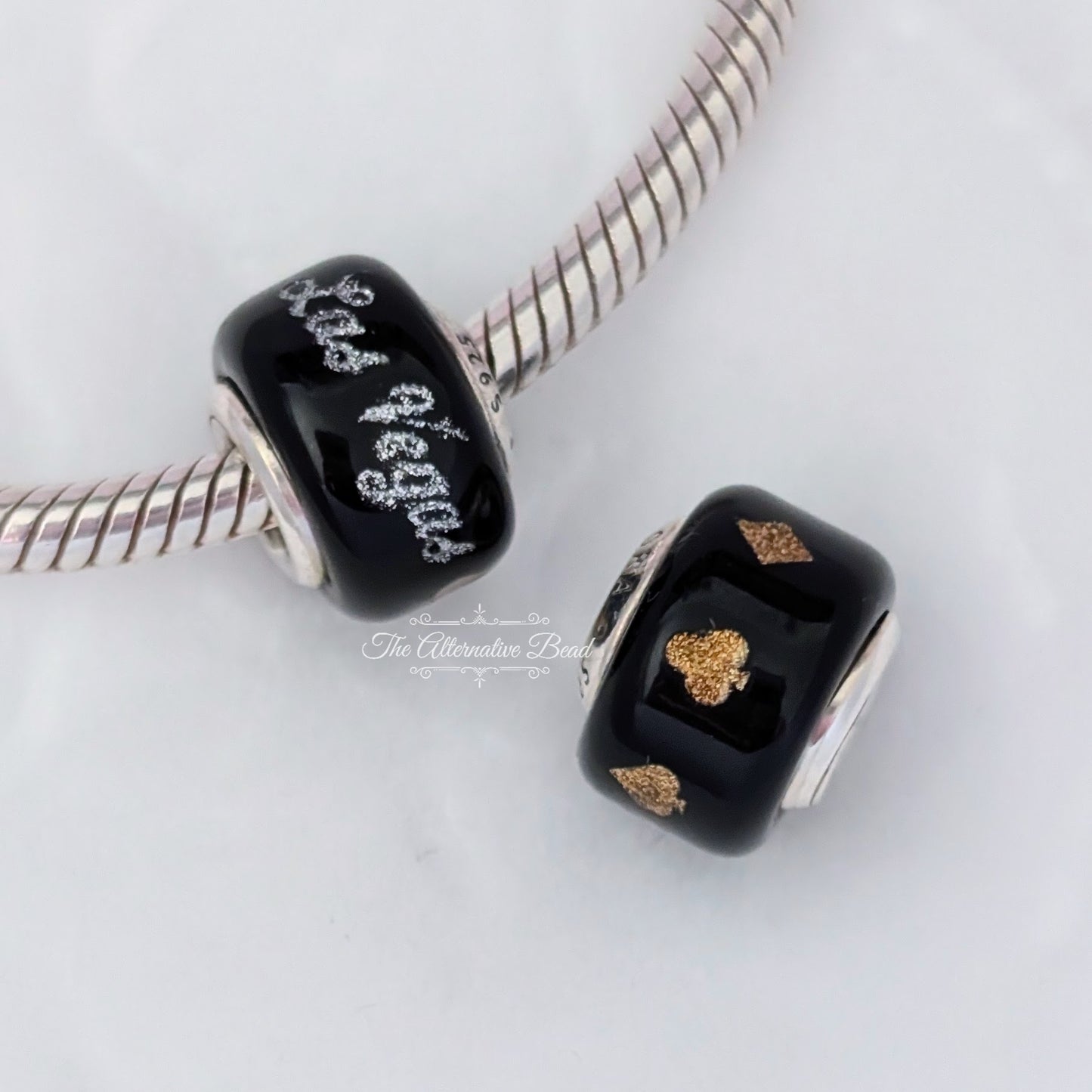 Pandora Las Vegas Mini Murano black; silver; gold sterling-silver Bead by The Alternative Bead. Your official Pandora Retailer from Germany