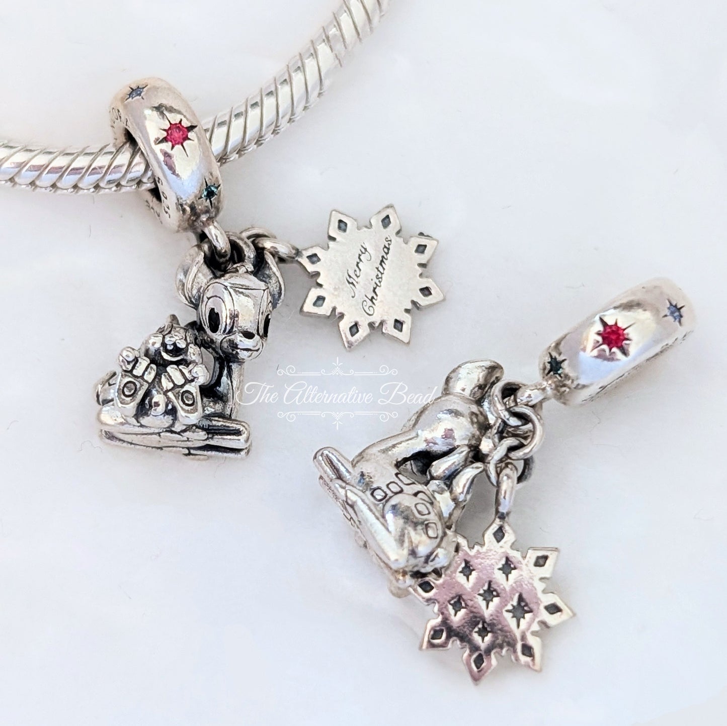 Disney x Pandora Bambi & Thumper Dangle (799647C01) silver and red sterling-silver Dangle by The Alternative Bead. Your Jewelry Retailer from Germany