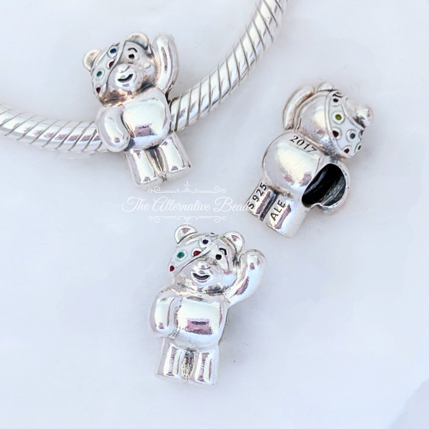 Pandora Pudsey Bear Limited Edition 2017 silver; white; blue; green; red sterling-silver Bead by The Alternative Bead. Your official Pandora Retailer from Germany