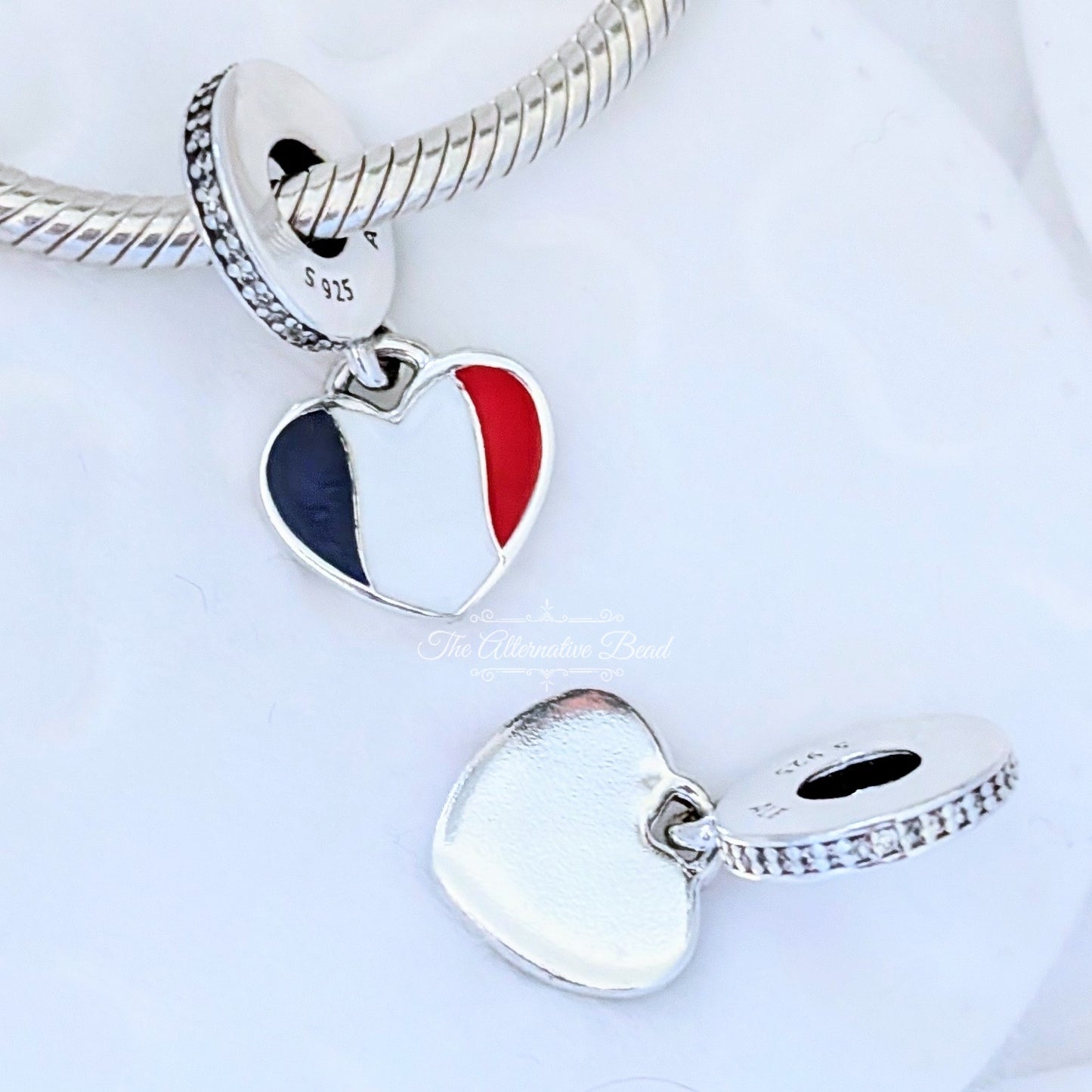 Pandora French Flag Engravable Dangle blue; red; white; silver sterling-silver Dangle by The Alternative Bead. Your official Pandora Retailer from Germany