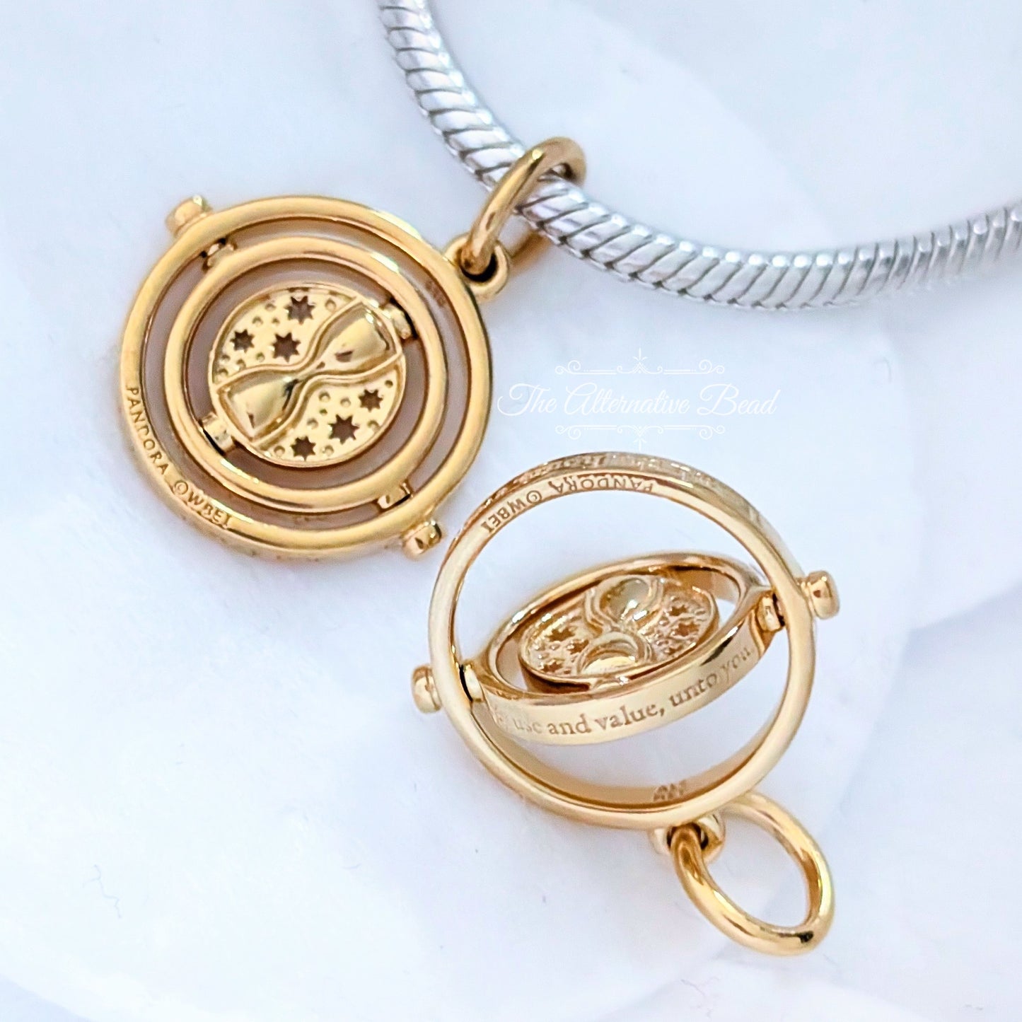 Harry Potter x Pandora Harry Potter Spinning Time Turner Pendant (369174C00) gold gold Dangle by The Alternative Bead. Your Jewelry Retailer from Germany