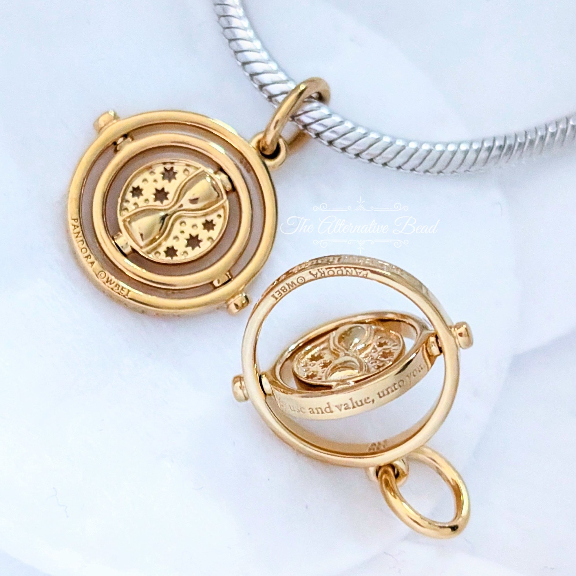 Harry Potter x Pandora Harry Potter Spinning Time Turner Pendant (369174C00) gold gold Dangle by The Alternative Bead. Your Jewelry Retailer from Germany