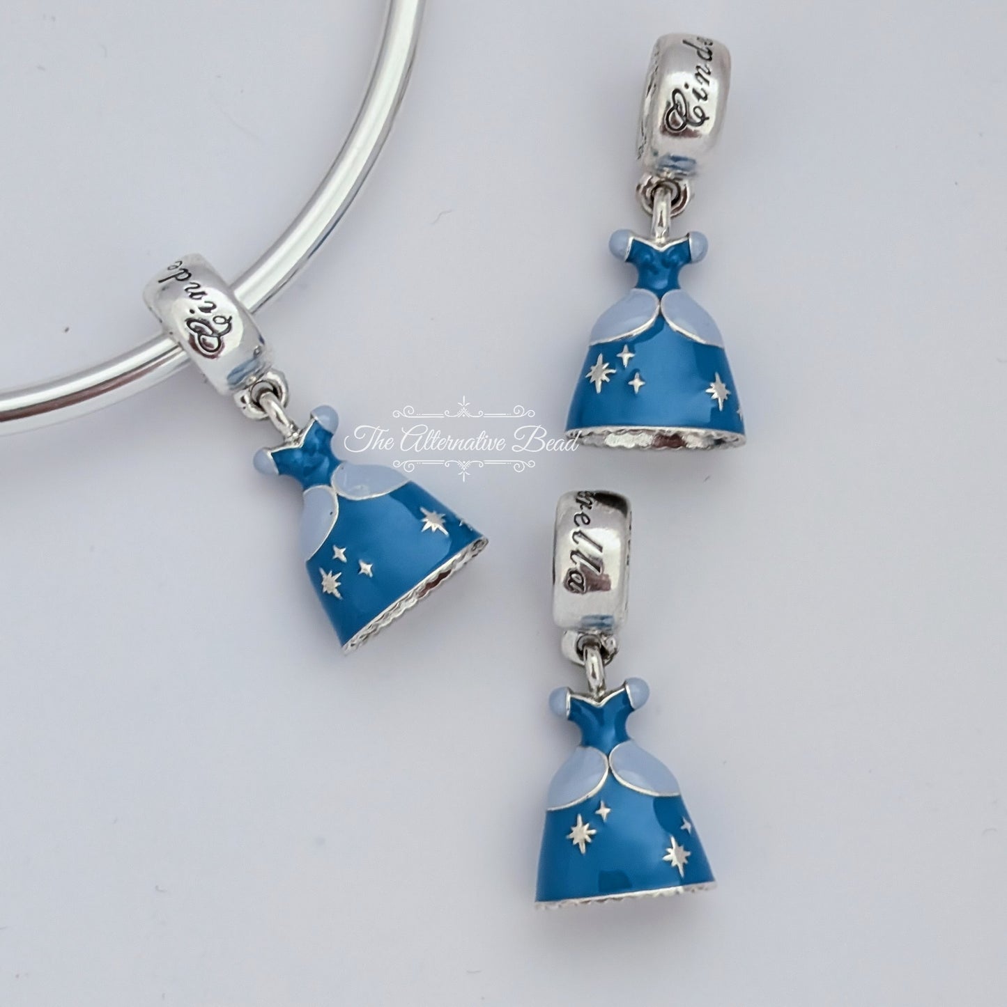 Disney x Pandora Cinderella's Azure Blue Dress Dangle blue sterling-silver; enamel Dangle by The Alternative Bead. Your official Disney x Pandora Retailer from Germany