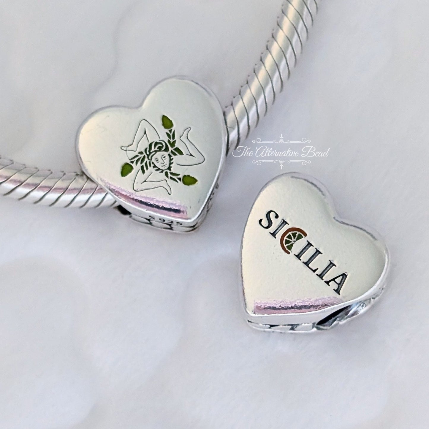 Pandora Sicily Heart Trinacria Charm silver; yellow sterling-silver Bead by The Alternative Bead. Your official Pandora Retailer from Germany