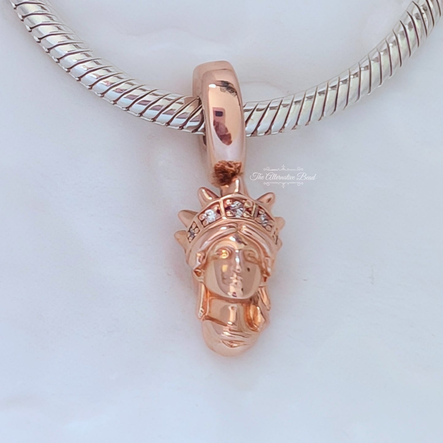 Pandora Pandora Rose Statue of Liberty Dangle silver; rose-gold rose-gold Dangle by The Alternative Bead. Your official Pandora Retailer from Germany