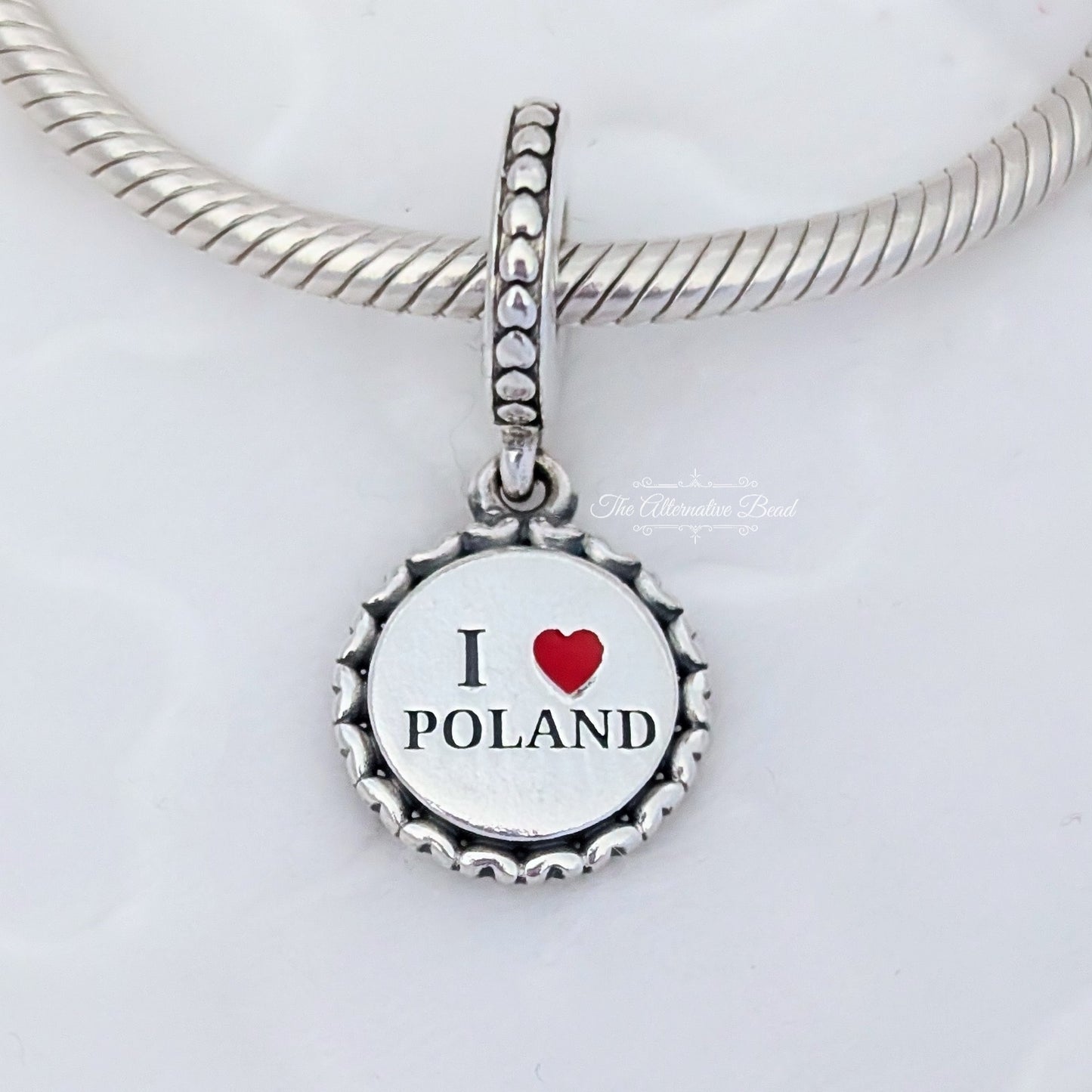 Pandora I Love Poland Flowers Dangle Charm silver; floral sterling-silver; enamel Dangle by The Alternative Bead. Your official Pandora Retailer from Germany