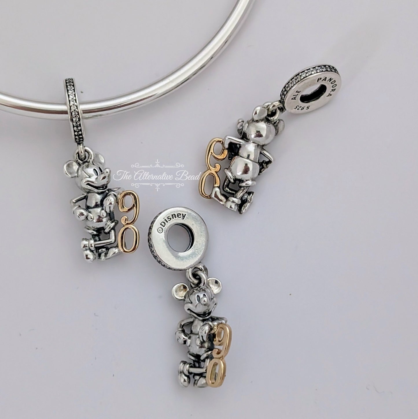 Disney x Pandora Mickey's 90th Anniversary Charm (Limited Edition) (B801005) silver and gold sterling-silver and gold Dangle by The Alternative Bead. Your Jewelry Retailer from Germany