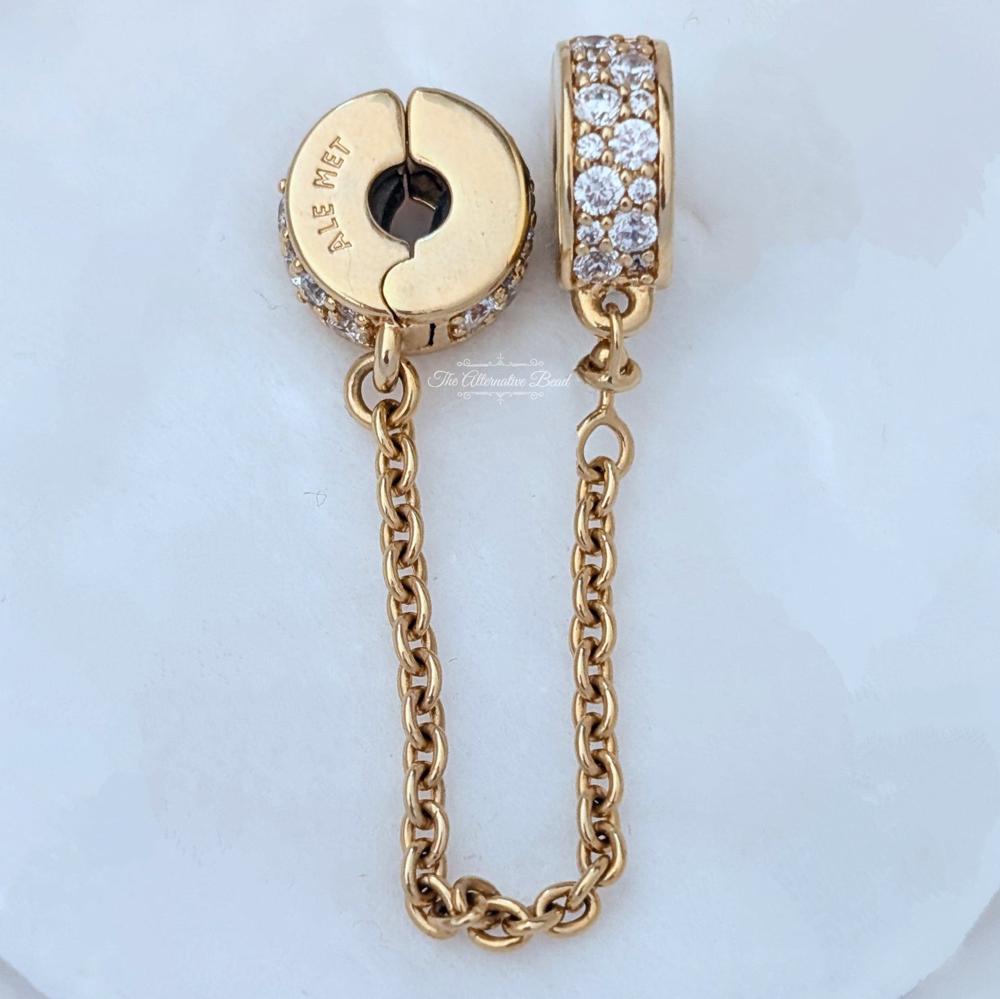 Pandora Clear Pave Safety Chain Clip silver; gold sterling-silver Safety Chain by The Alternative Bead. Your official Pandora Retailer from Germany