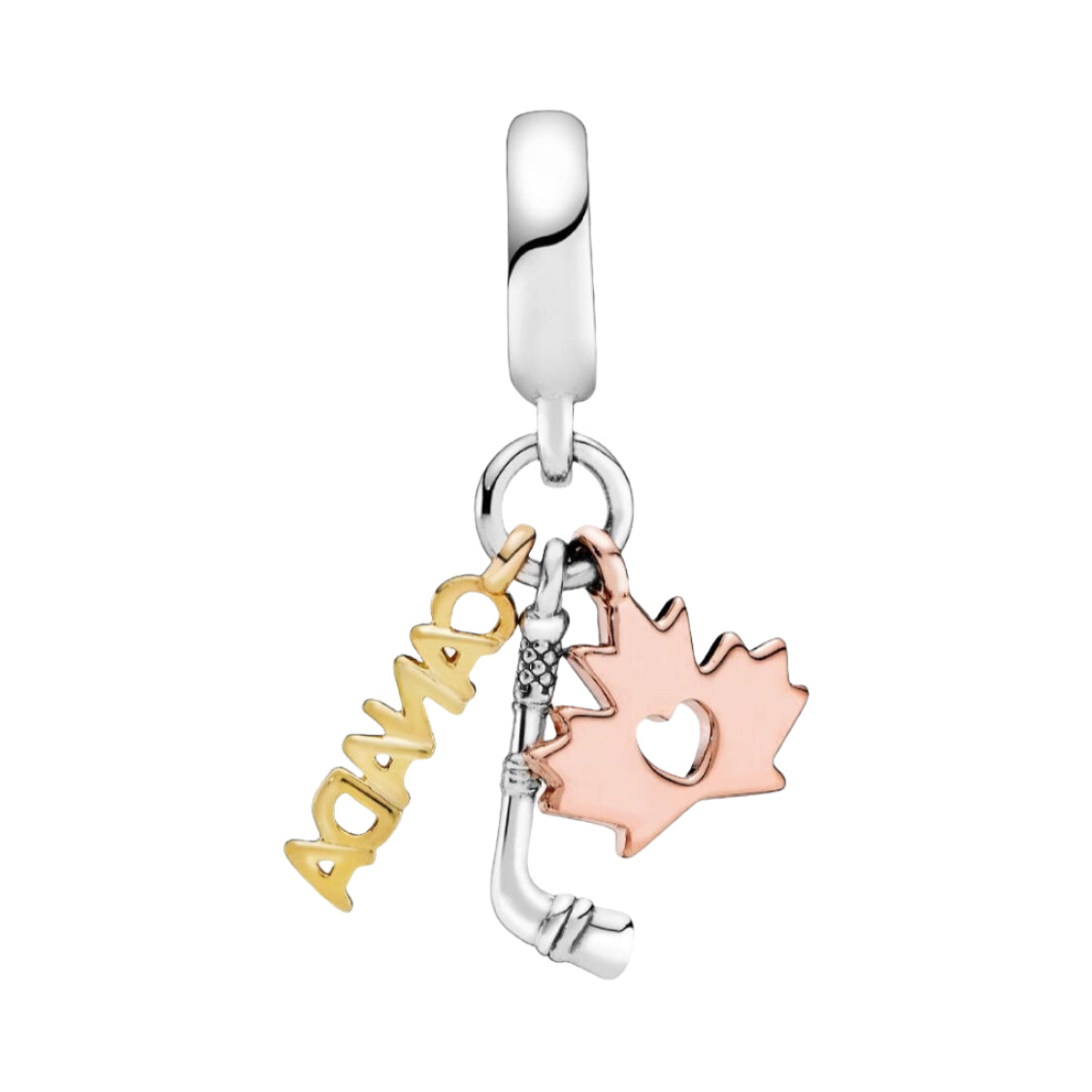 Pandora Canada, Maple Leaf & Hockey Stick Dangle Charm silver; rose-gold; gold sterling-silver; rose-gold-plated; gold-plated Dangle by The Alternative Bead. Your Jewelry Retailer from Germany