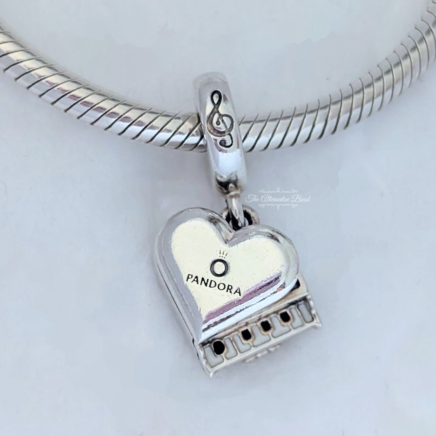 Pandora Grand Piano Heart Dangle Charm silver; black; white sterling-silver; enamel Dangle by The Alternative Bead. Your Jewelry Retailer from Germany
