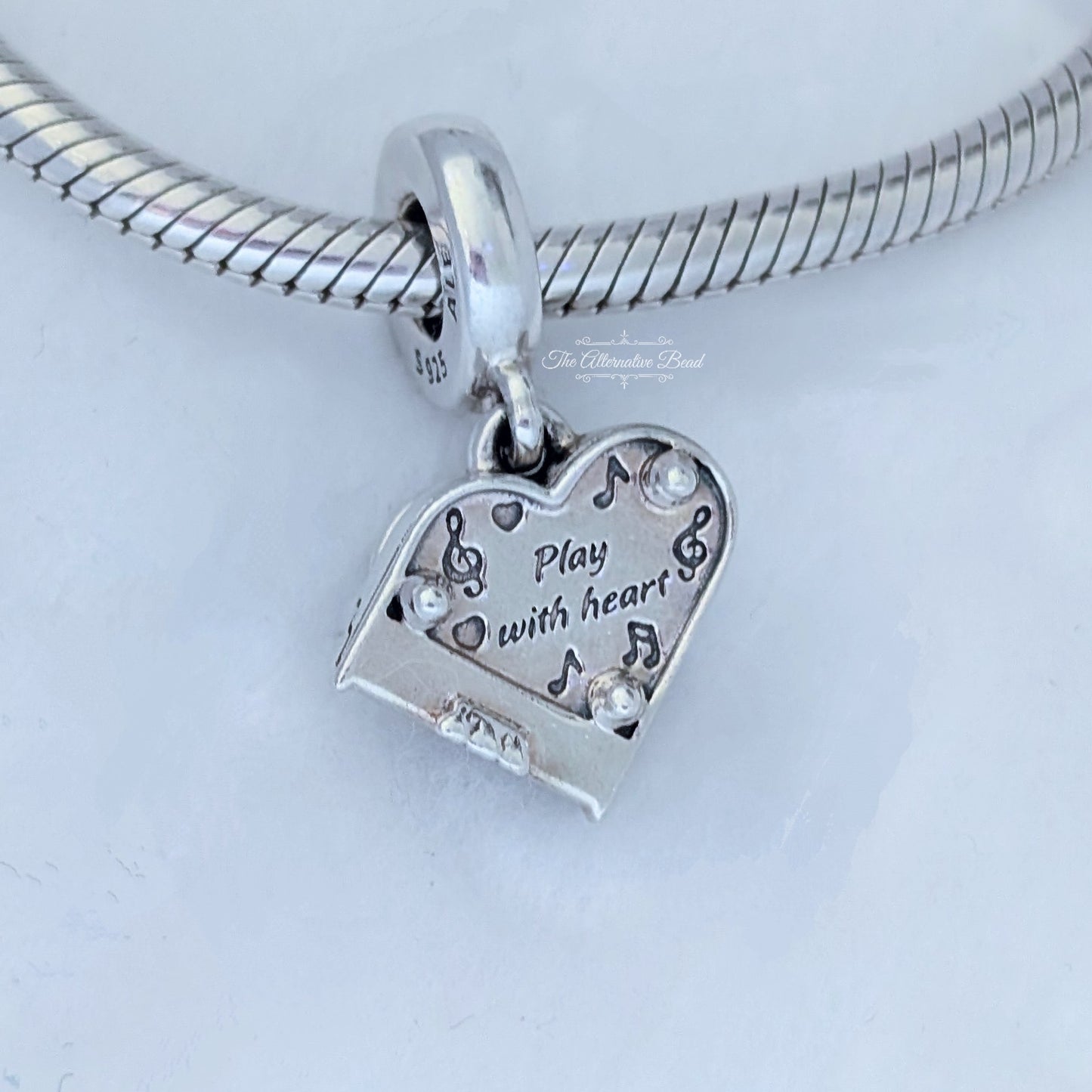 Pandora Grand Piano Heart Dangle Charm silver; black; white sterling-silver; enamel Dangle by The Alternative Bead. Your Jewelry Retailer from Germany