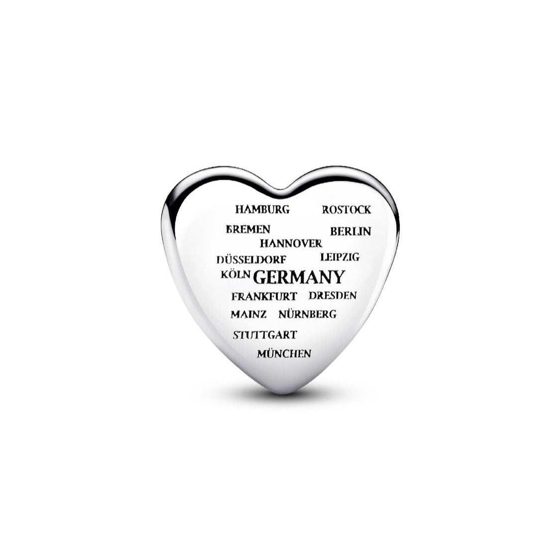 Pandora German Flag Heart Charm silver and black and red and yellow sterling-silver and enamel Bead by The Alternative Bead. Your Jewelry Retailer from Germany