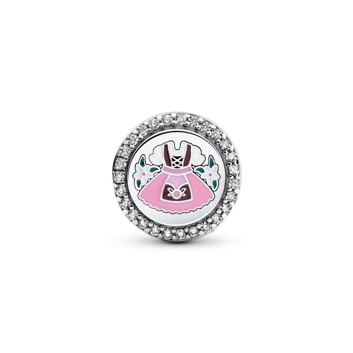 Pandora Lederhosen and Dirndl Dress Charm silver and blue and brown and pink sterling-silver and enamel Bead by The Alternative Bead. Your Jewelry Retailer from Germany